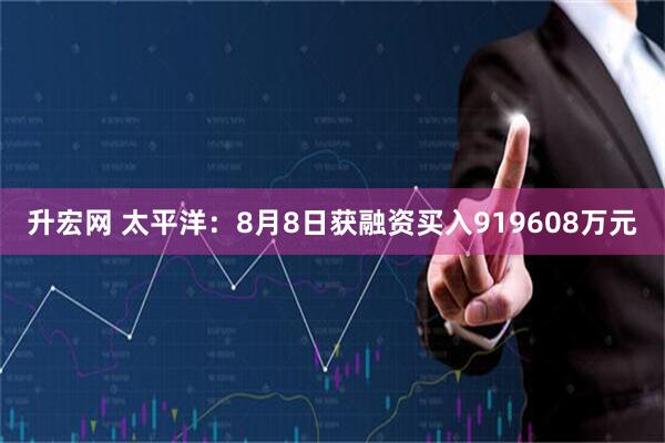 升宏网 太平洋：8月8日获融资买入919608万元